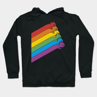 Flying Rainbow Cats Lines by Tobe Fonseca Hoodie